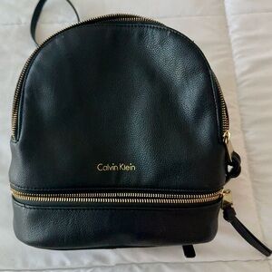 Calvin Klein Black Backpack w/ Gold Hardware Medium Size